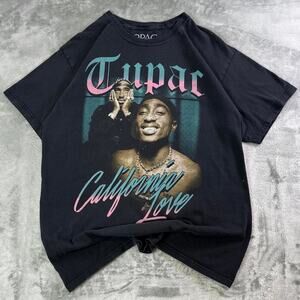 Tupac California Love Graphic T Shirt Black Rap Hip Hop Tee Men’s Large